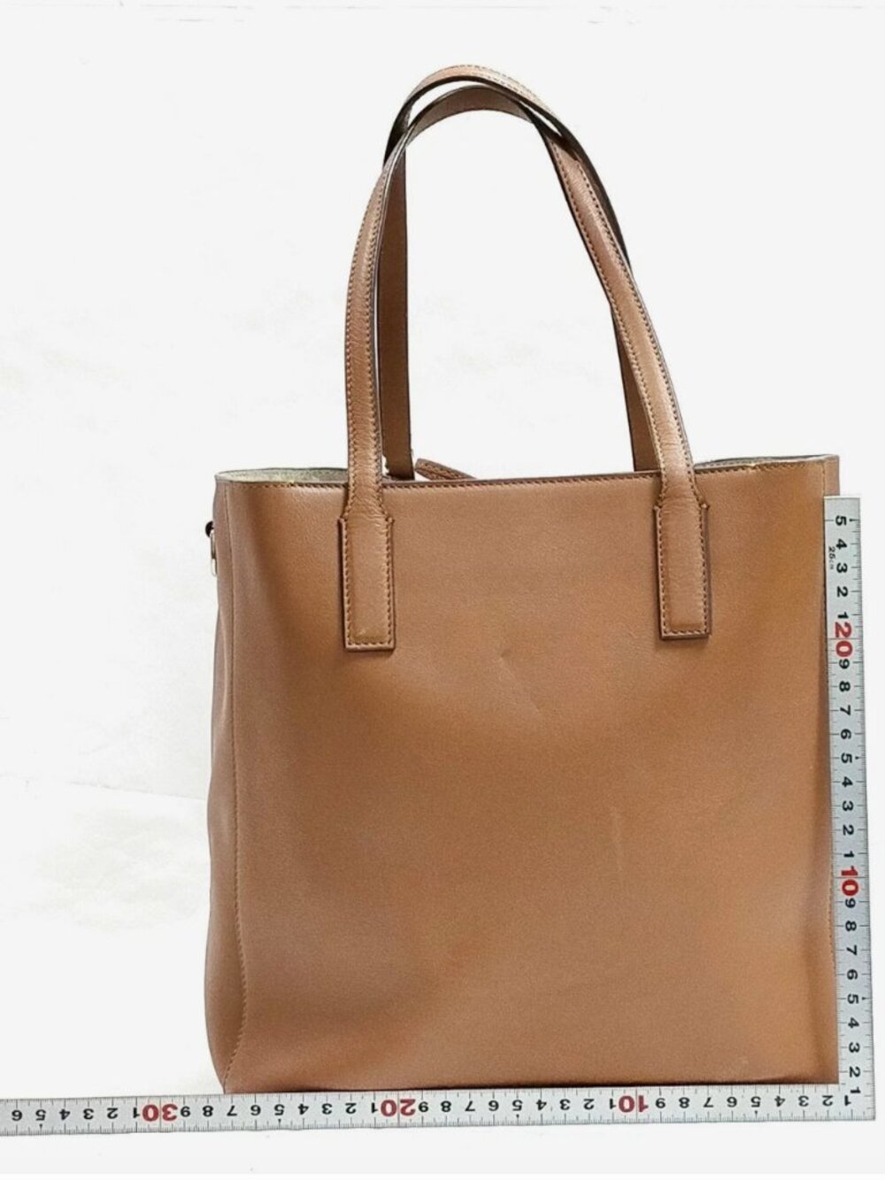 Anya Hindmarch Smiley Face Leather Tote Bag Tan Made In Italy View 2